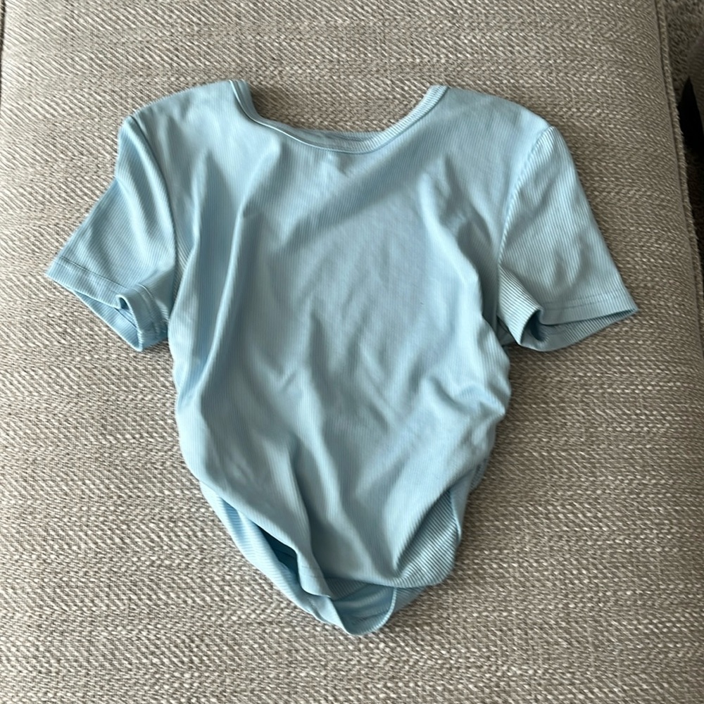 Girls size XS light blue scrunch shirt from SHIEN